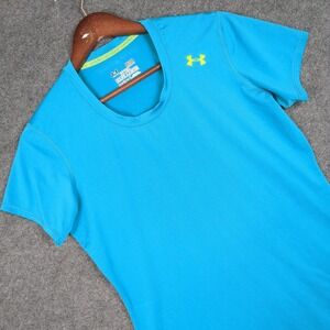 Under‎ Armour Heatgear Fitted T Shirt Blue Medium M Short Sleeve